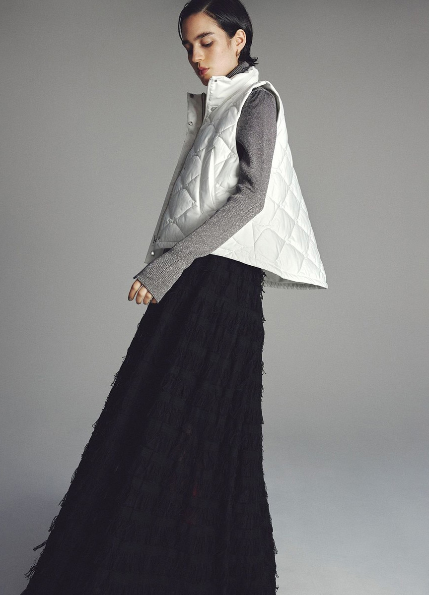 絎縫立領造型背心